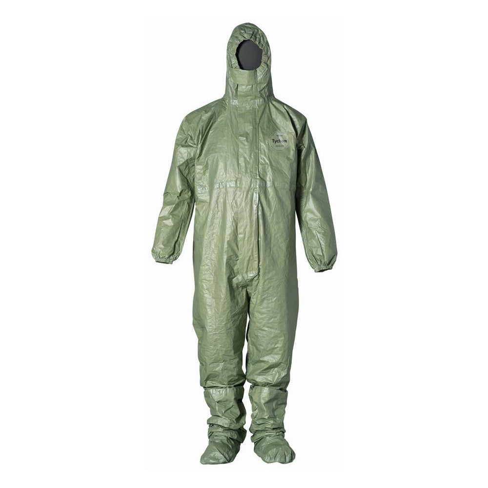 Dupont QS127TGR3X000400 Disposable Coveralls: Flame, Splash, Chemical, Particle & Bloodborne Pathogen Protection, Size 3X-Large, 3.2000 oz, Tychem 2000 SFR QS127TGR