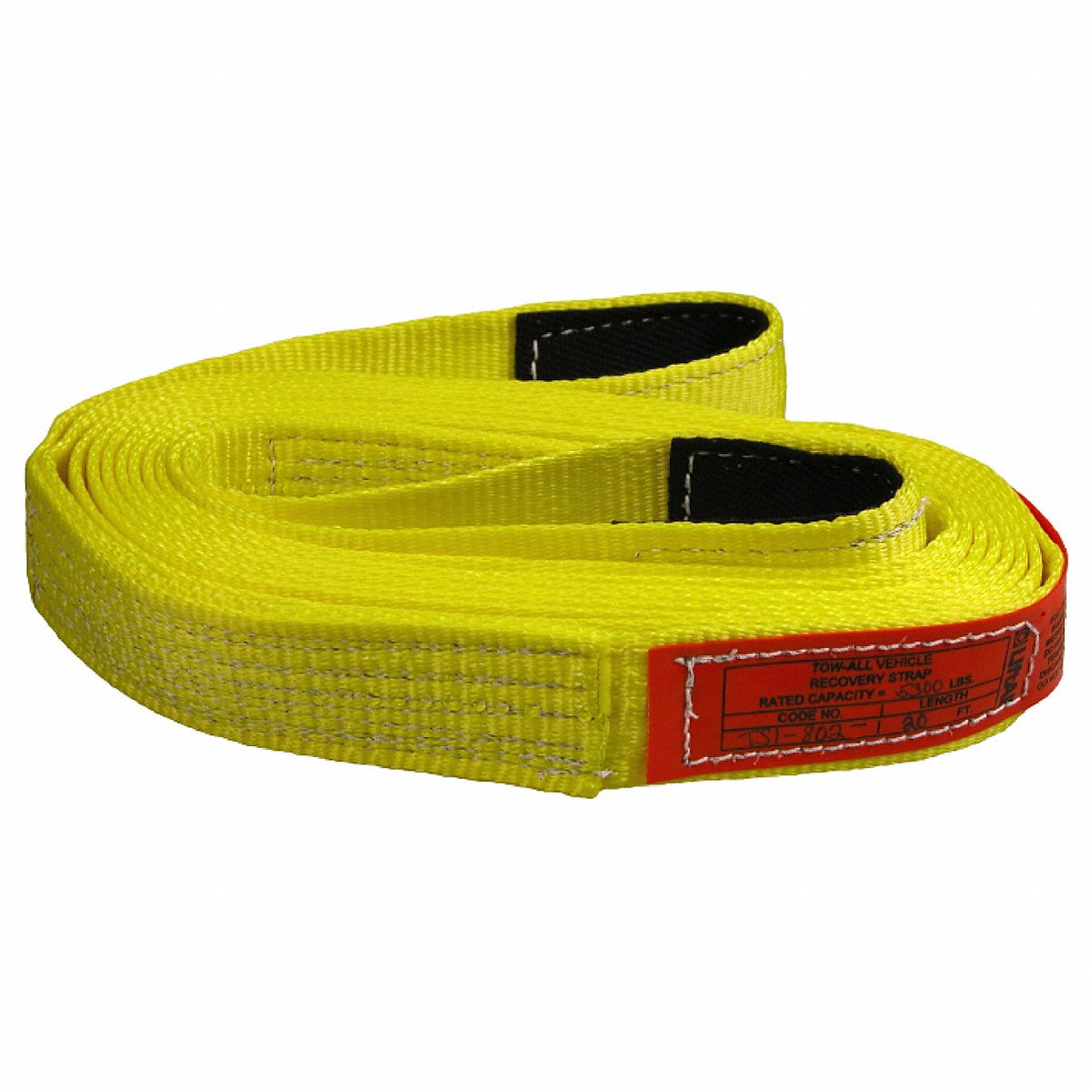 Lift-All Tow Strap, 20 Ft Overall L, Yellow, 20 ft (TS1802DX20)