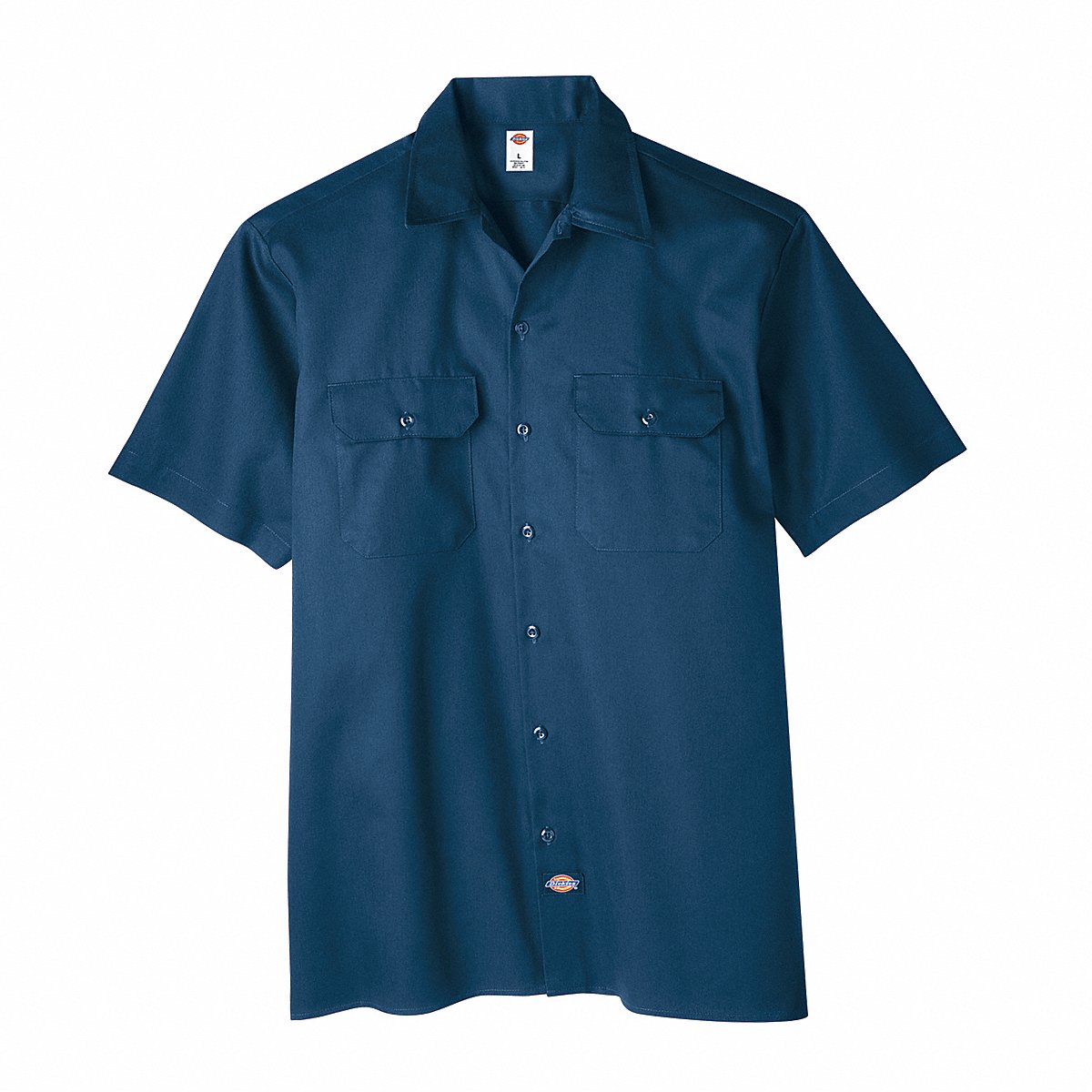 Dickies Short Sleeve Work Shirt, Twill, Navy, M (2574NV RG M)