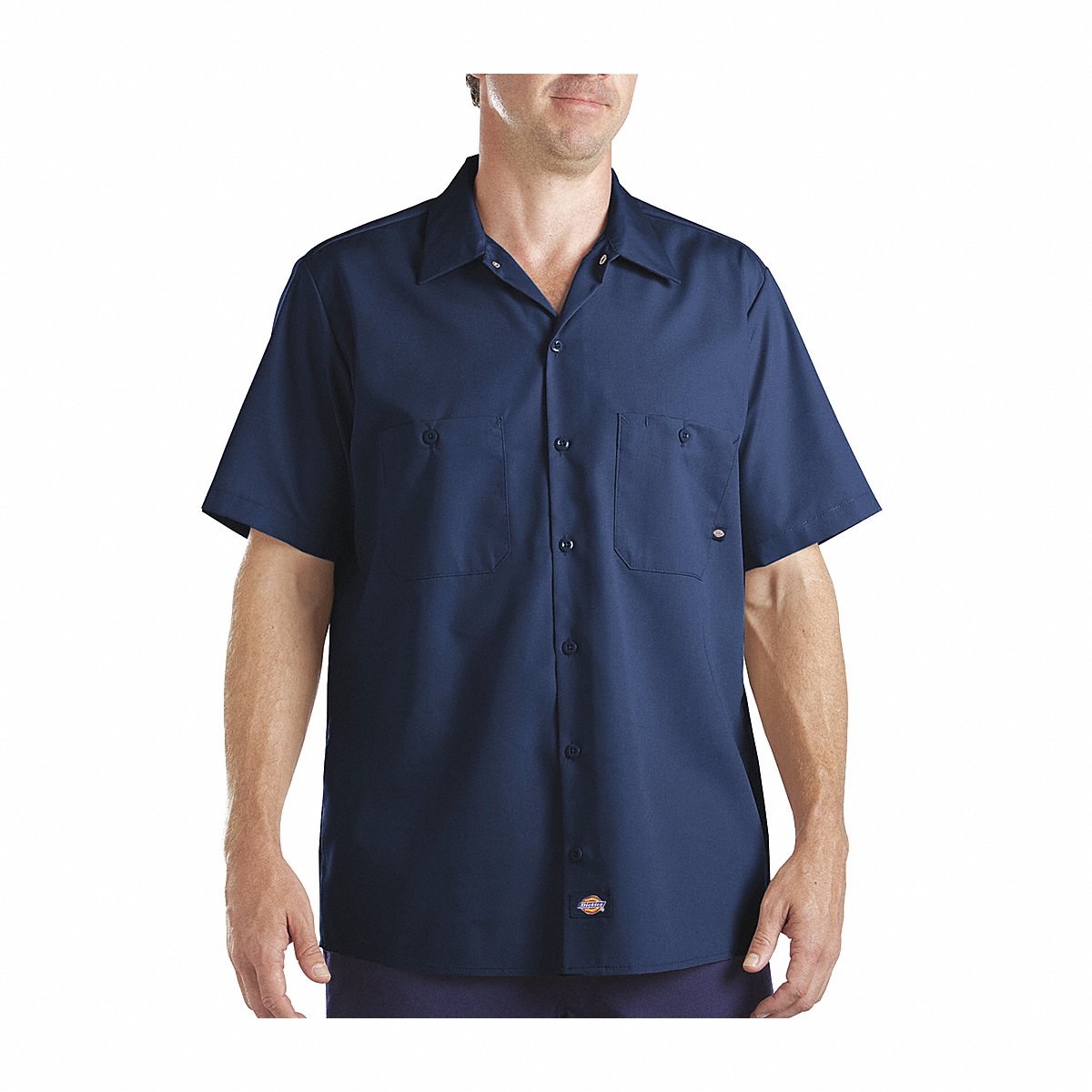 Dickies H4982 Short Sleeve Industrial Shirt Poplin Navy XL (S535NV RG XL)
