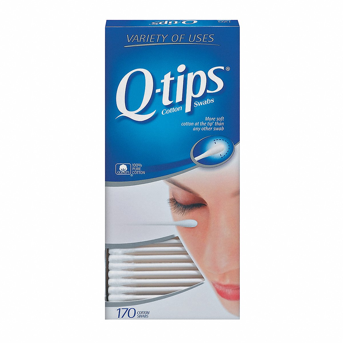 Q-Tip Cotton Tip Swab, Cotton, 3" L, Pk144, 3" (CB070006)