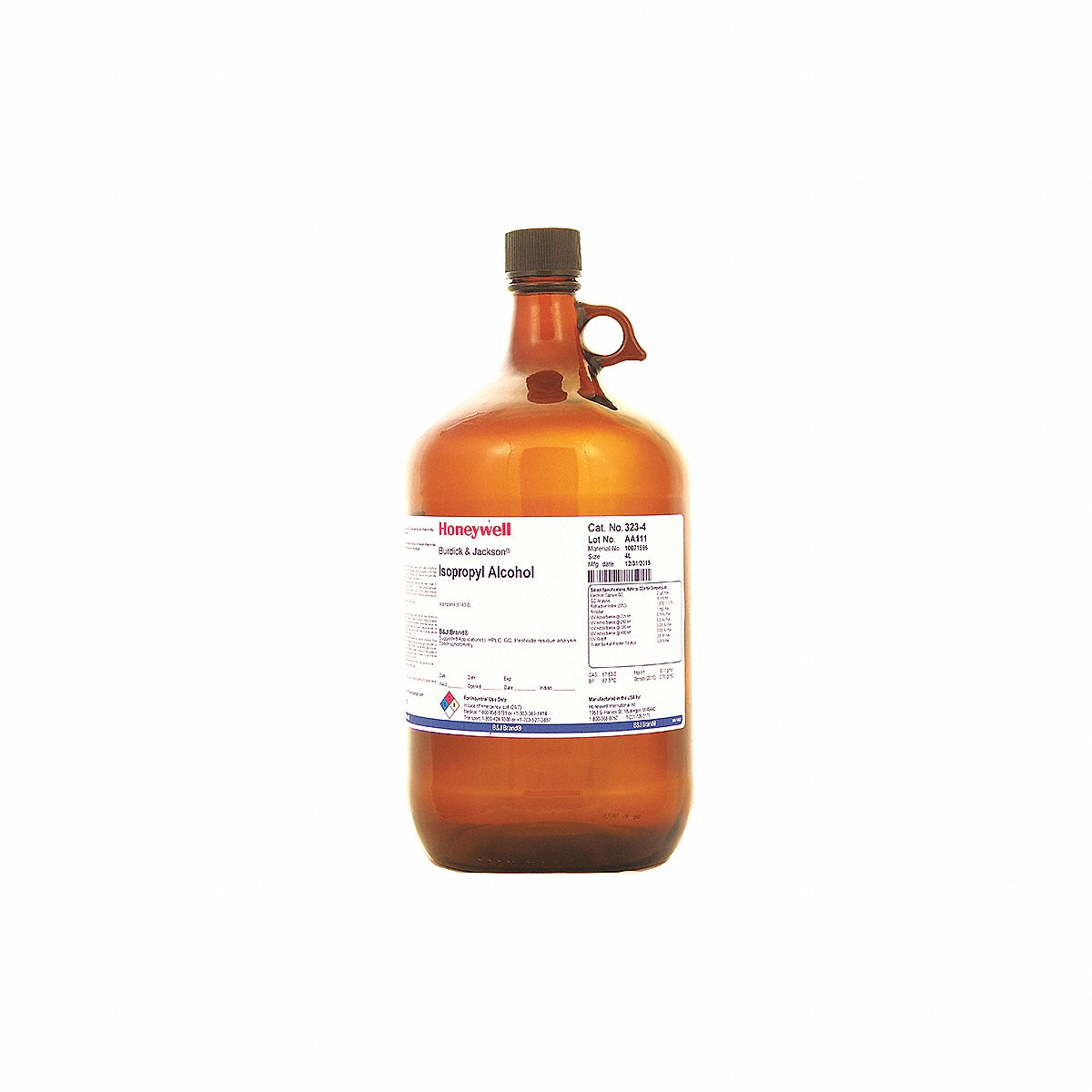 Honeywell Burdick & Jackson Isopropyl Alcohol 4 L Analytical Grade PK4 (323-4)