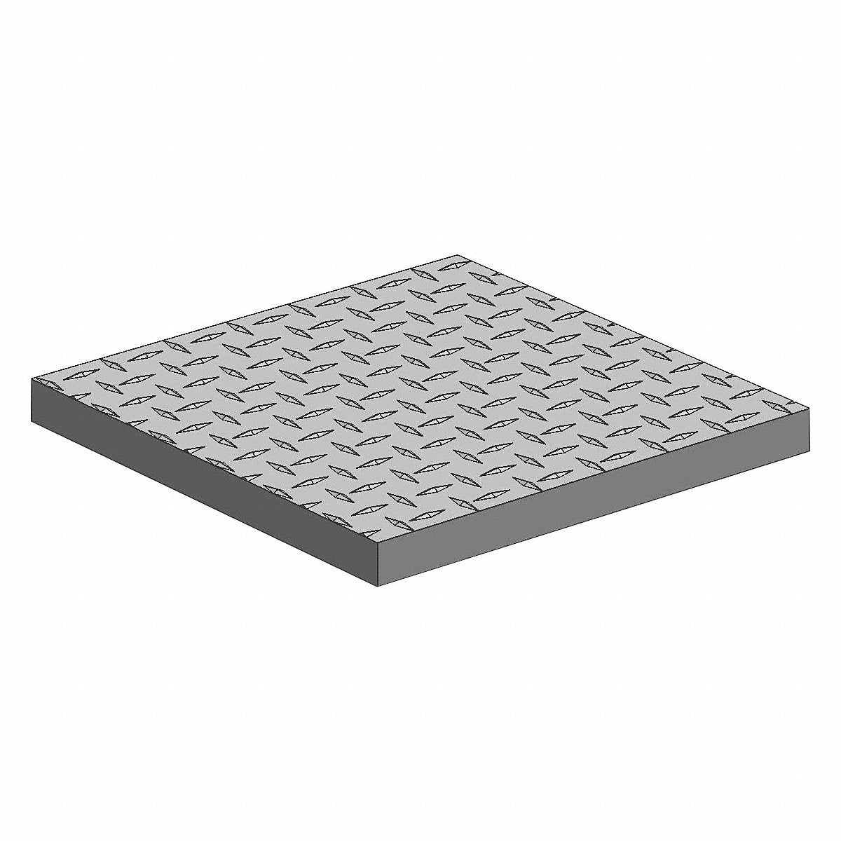 Carbon Steel Diamond Tread Plate, Square, 3/16 in Thick, 12 in x 12 in (HDP.188X12-12)