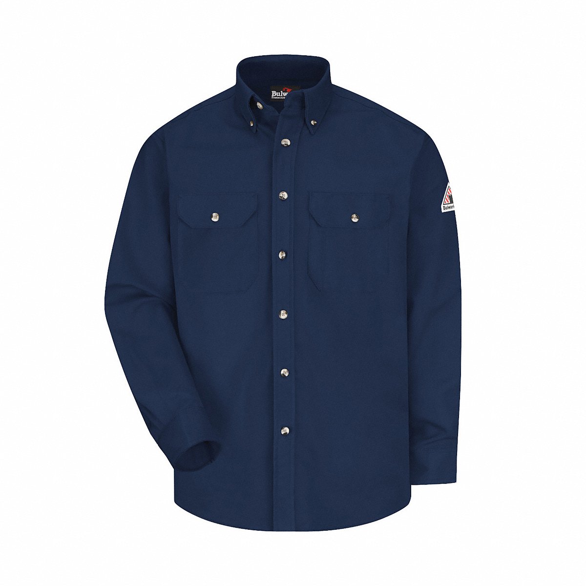 Bulwark FR Long Sleeve Shirt Navy MT Button (SLU2NV LN M)