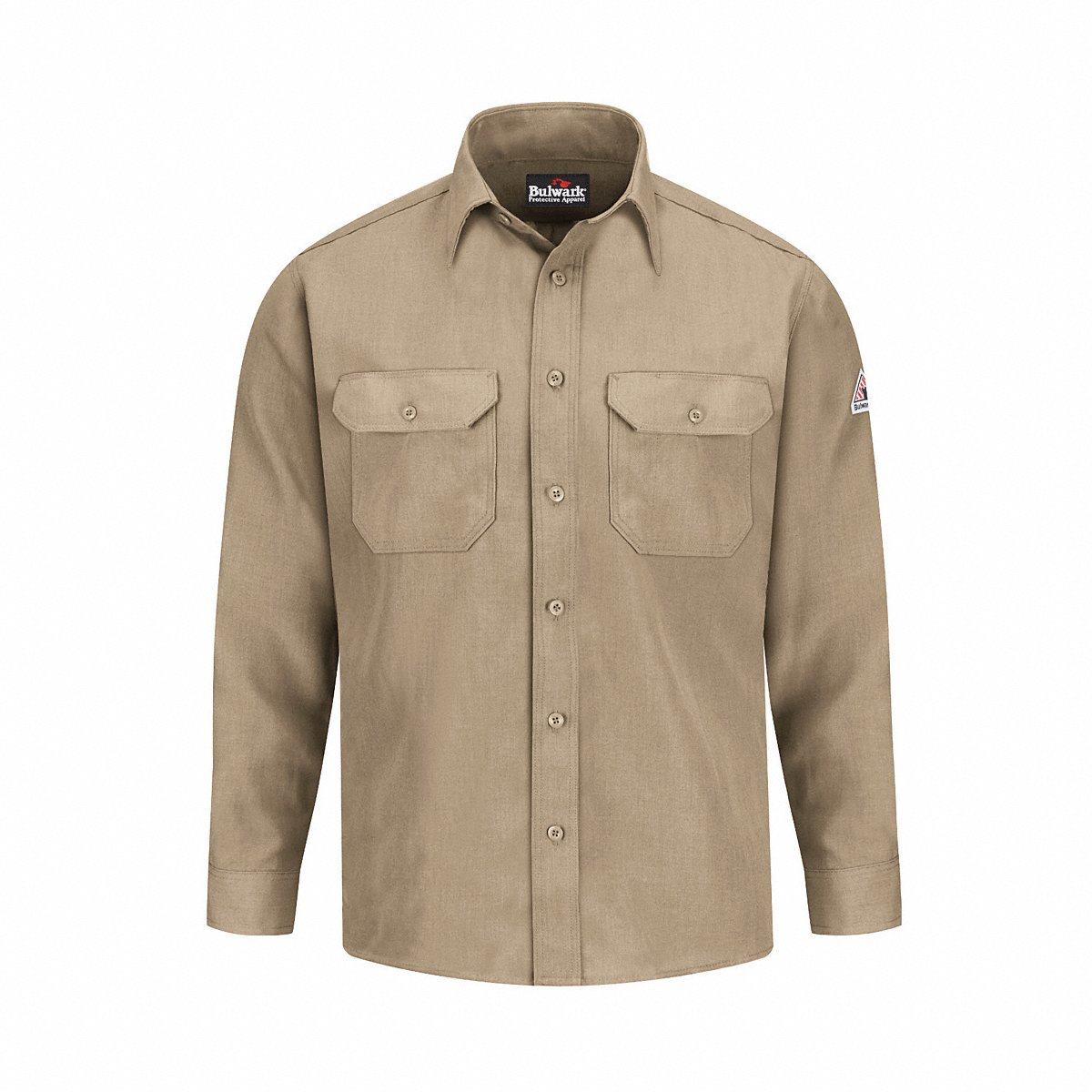 Bulwark D 1703 FR Long Sleeve Shirt Tan S Button (SND2TN RG S)