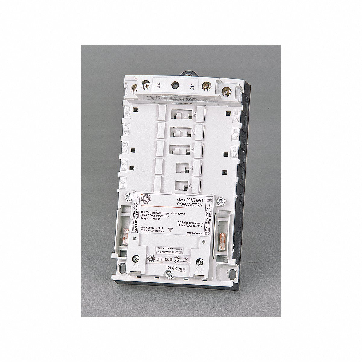 GE Lighting Magnetic Contactor, 75 A, 2-Pole, 208–240 VAC (CR463L20AJA)