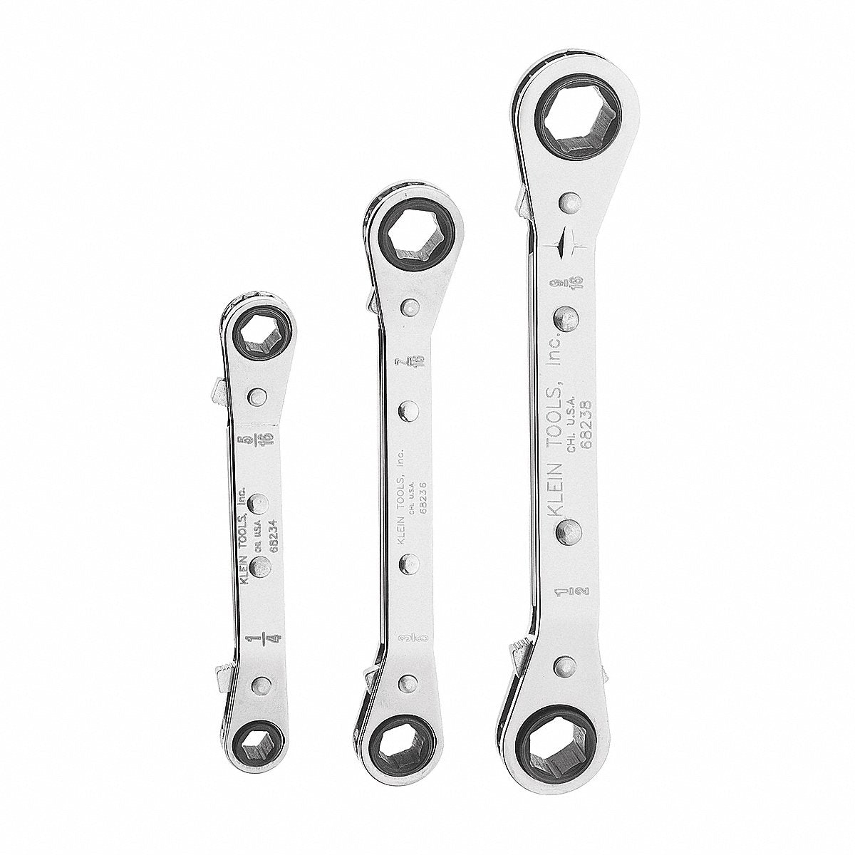 Klein Tools Box End Wrench Set, Chrome, Offset, Sae (68244)
