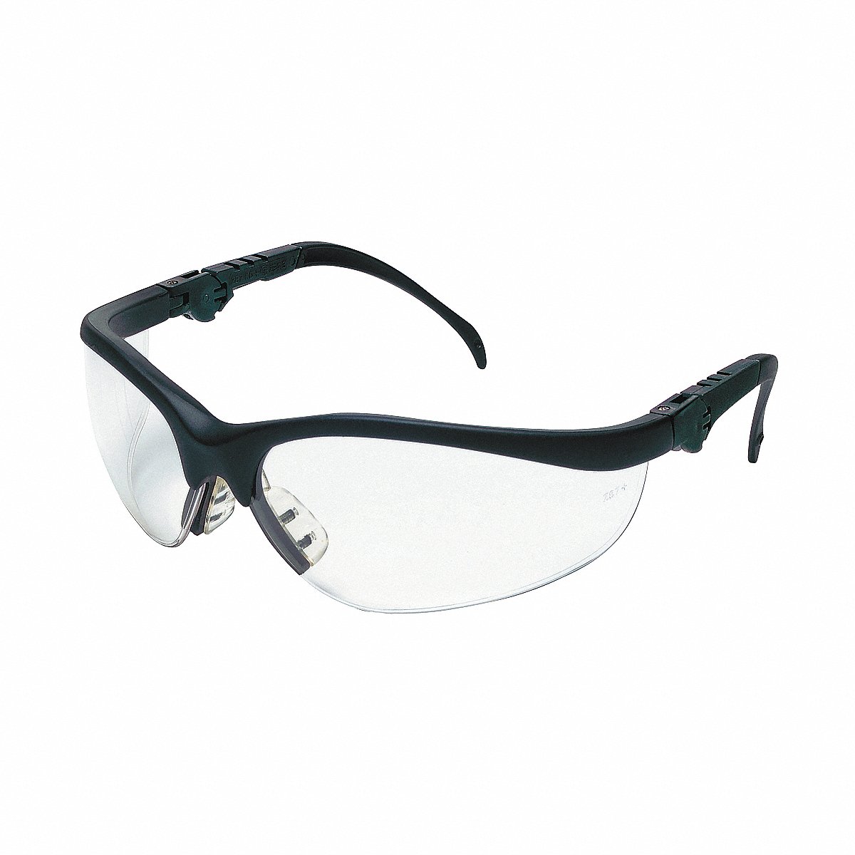 MCR Safety Safety Glasses, Clear, Scratch-Resistant, Black (KD310)