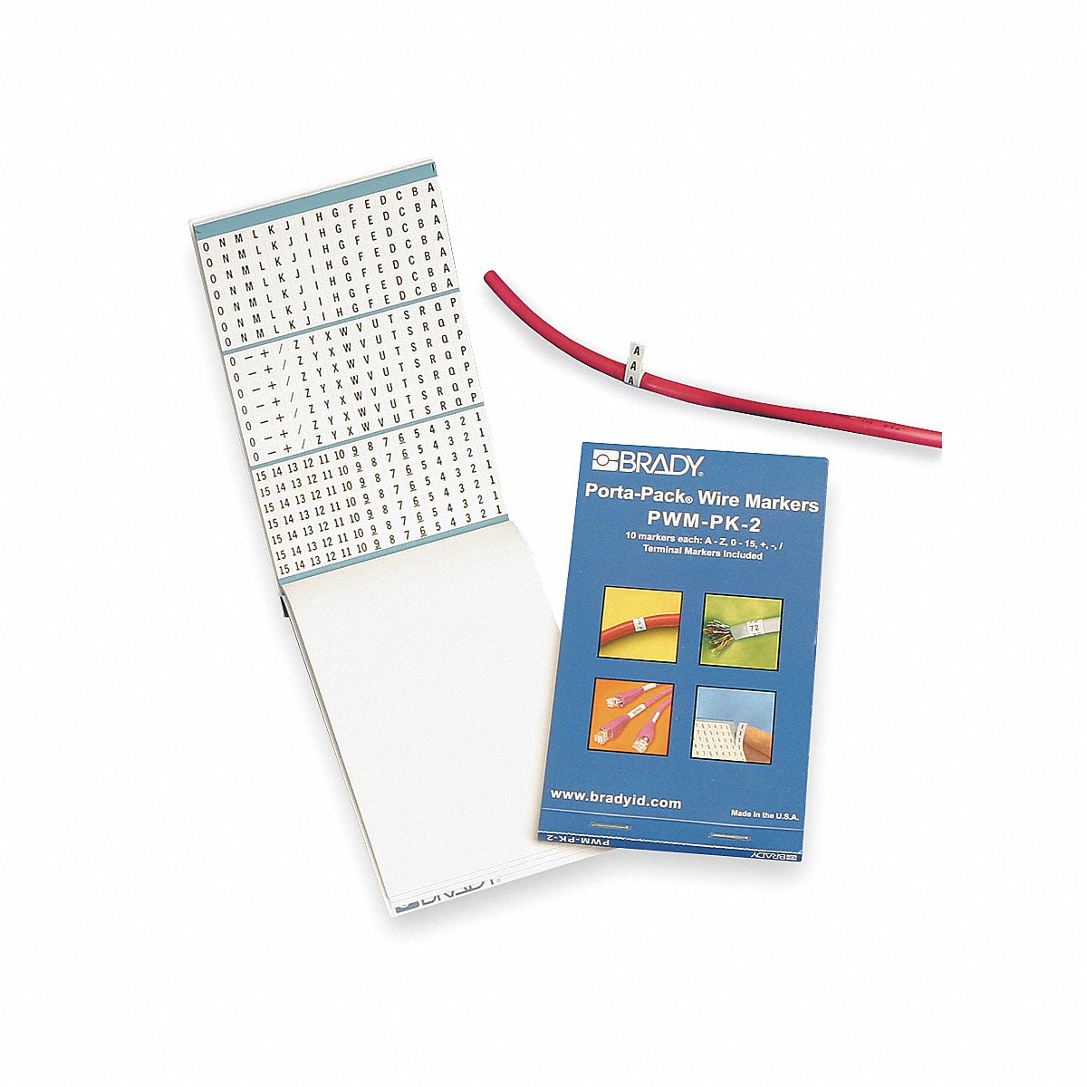 Brady Wire Marker Book, Preprinted, Self-Adhesive (PWM-LC-3)