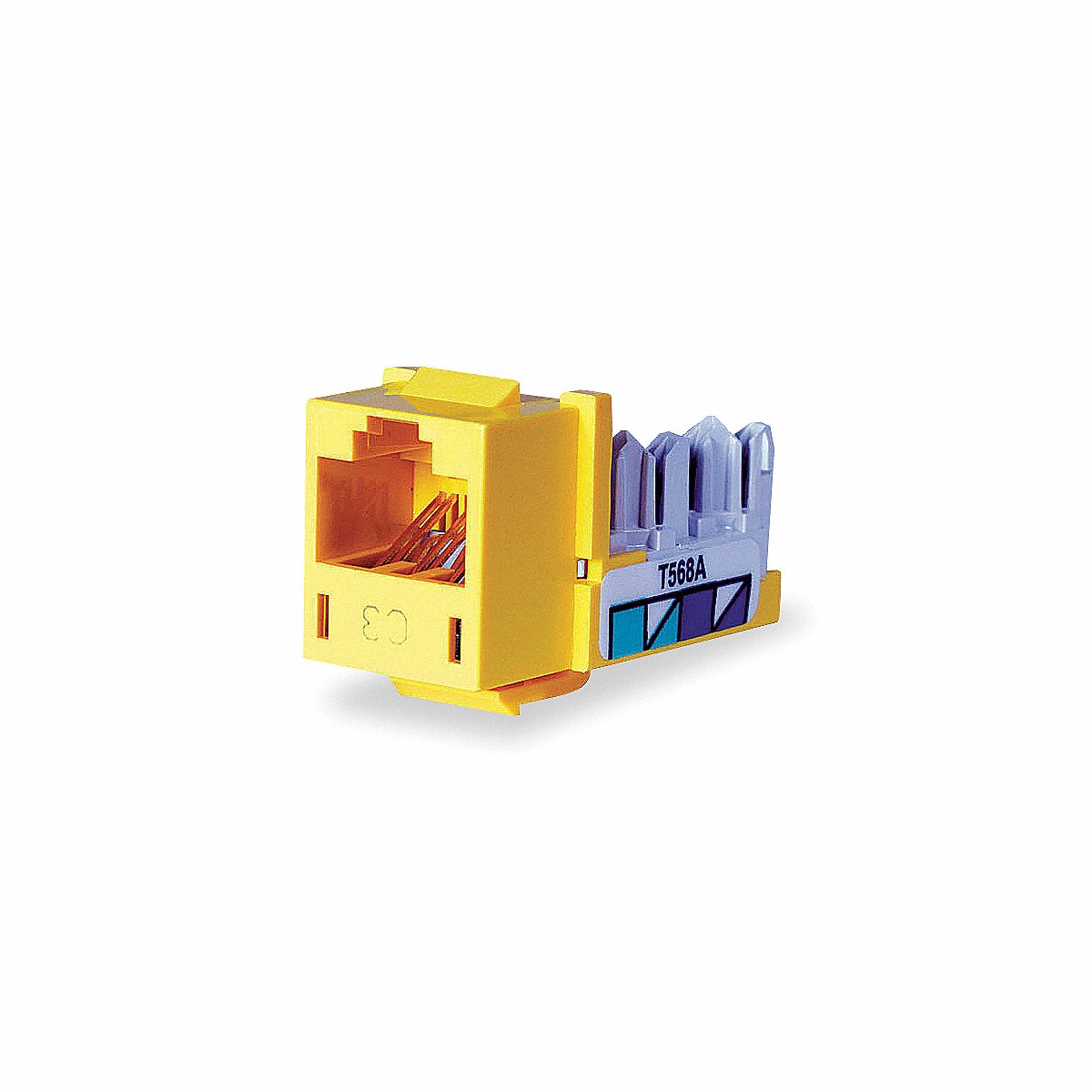 Hubbell Premise Wiring Modular Jack, 0.875 In H, Yellow, 875 IN (HXJ6Y)