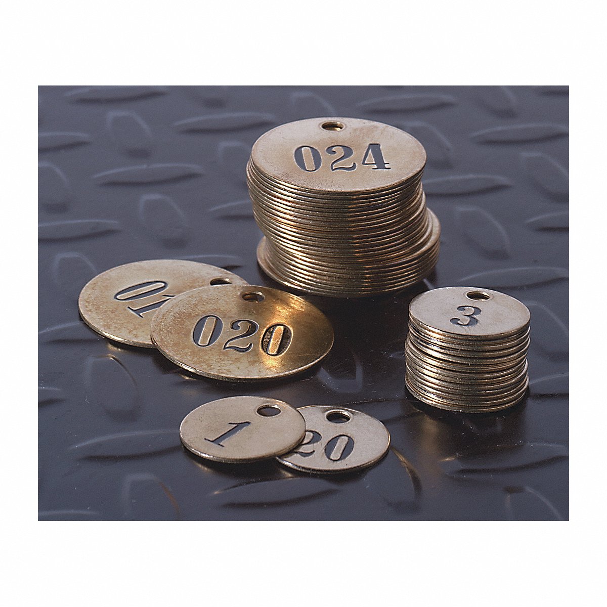 C.h. Hanson Numbered Tag Brass 1 in H 1 in W Brwn PK25 (40005)