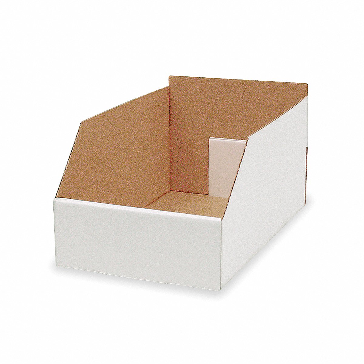 Packaging Corporation Of America Corr Shelf Bin, White, Cardboard, 8 1/2 In, 2 in (3W507) Pack of 15