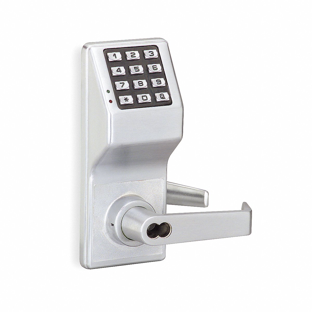 Locdown Electronic Lock, Brushed Chrome, 12 Button (DL3200 US26D)