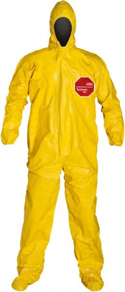 Dupont QC122TYLXL000400 Disposable Coveralls: Chemical, Splash & Bloodborne Pathogen Protection, Size X-Large, 2.5000 oz, Tychem 2000, Zipper & Stormflaps Closure