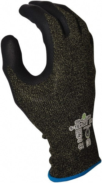 SHOWA S-TEX581M-07 Cut & Abrasion-Resistant Gloves: Size M, ANSI Cut A5, Foam Nitrile, Polyester, Nylon, Stainless Steel & Kevlar