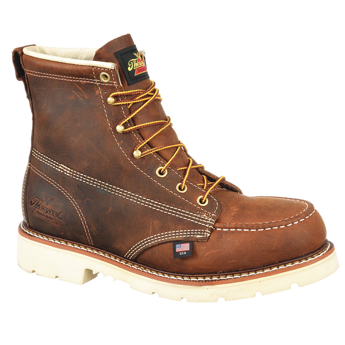 Thorogood Shoes J 6141 6-Inch Work Boot D 8 1/2 Brown PR (804-437585D)