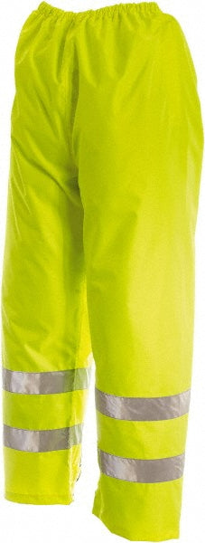 Viking D6323WPG-XL Rain Pants: Polyester, Elastic Closure, High-Visibility Lime, X-Large