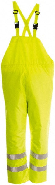 Viking D6323PG-L Rain Bib Overalls: Size Large, ANSI/ISEA 107-2015 Class E, Lime, Polyester