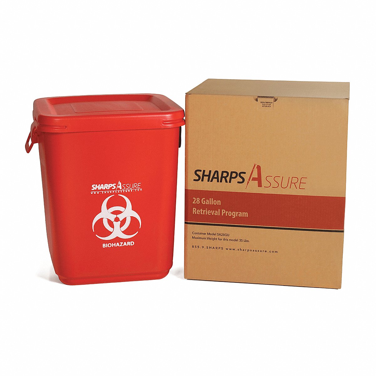 Sharps Assure Sharps Container, Red, 28 Gal (SA28GU)
