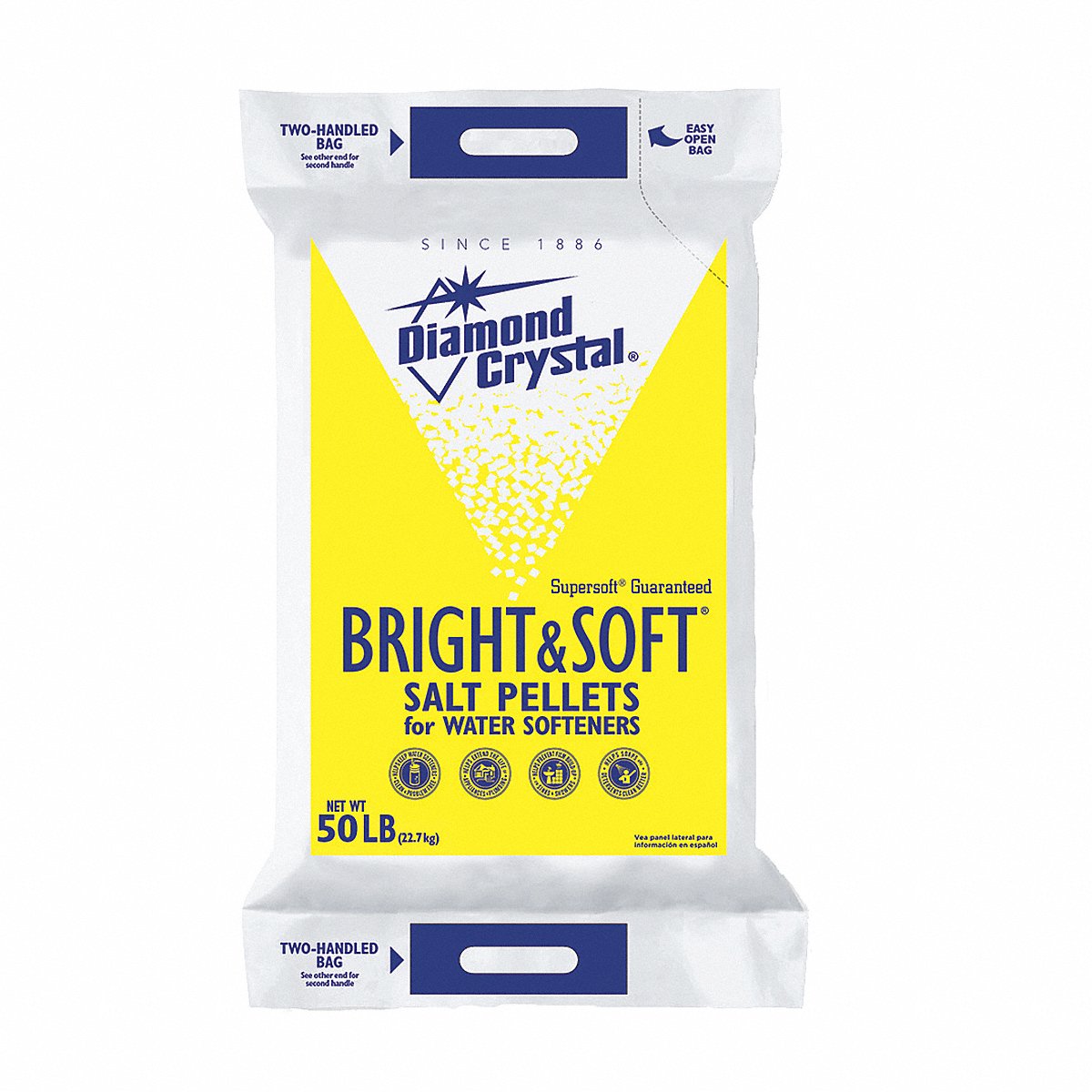Diamond Crystal Water Softener Salt, 50 Lb, Bag, Pellets (6141550) Pack of 49