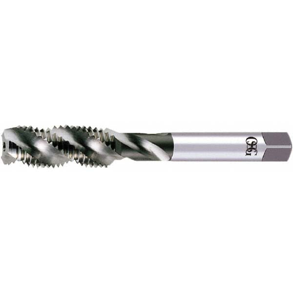 OSG 10900200 M2.5x0.45 Metric, 2 Flute, 50° Helix, Semi-Bottoming Chamfer, Bright Finish, High Speed Steel Spiral Flute STI Tap