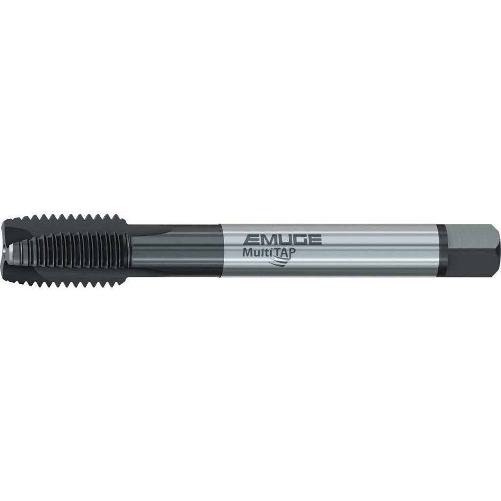 Emuge CU497300.5012 Spiral Point Tap: 7/16-14 UNC, 3 Flutes, Plug Chamfer, 2B Class of Fit, HSS-E Cobalt, NT2 Coated