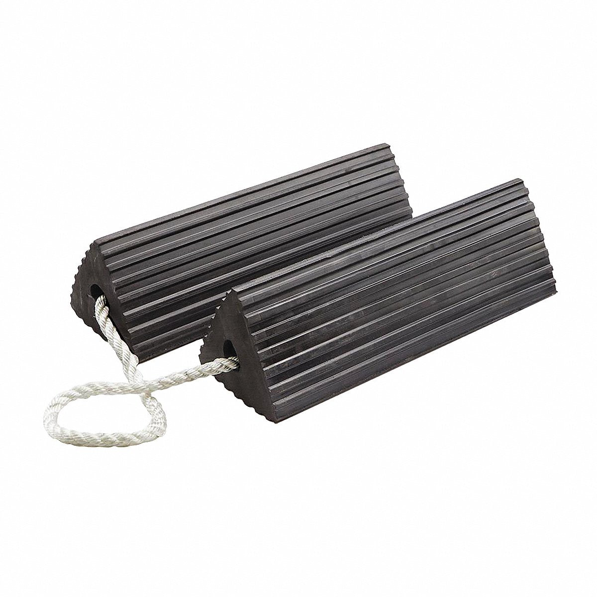 Checkers Wheel Chock, 12" D x 6" H x 18" W, Black, PR (RC5518-P)