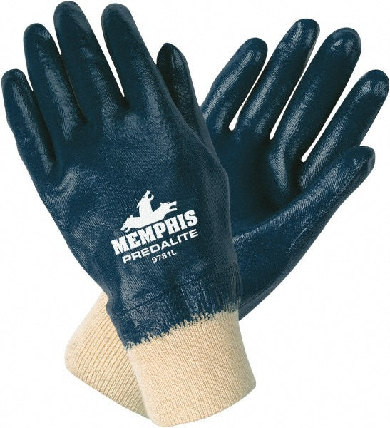 MCR Safety 9781L Work Gloves: Predalite, Size Large, Nitrile-Coated, Canvas, General Purpose