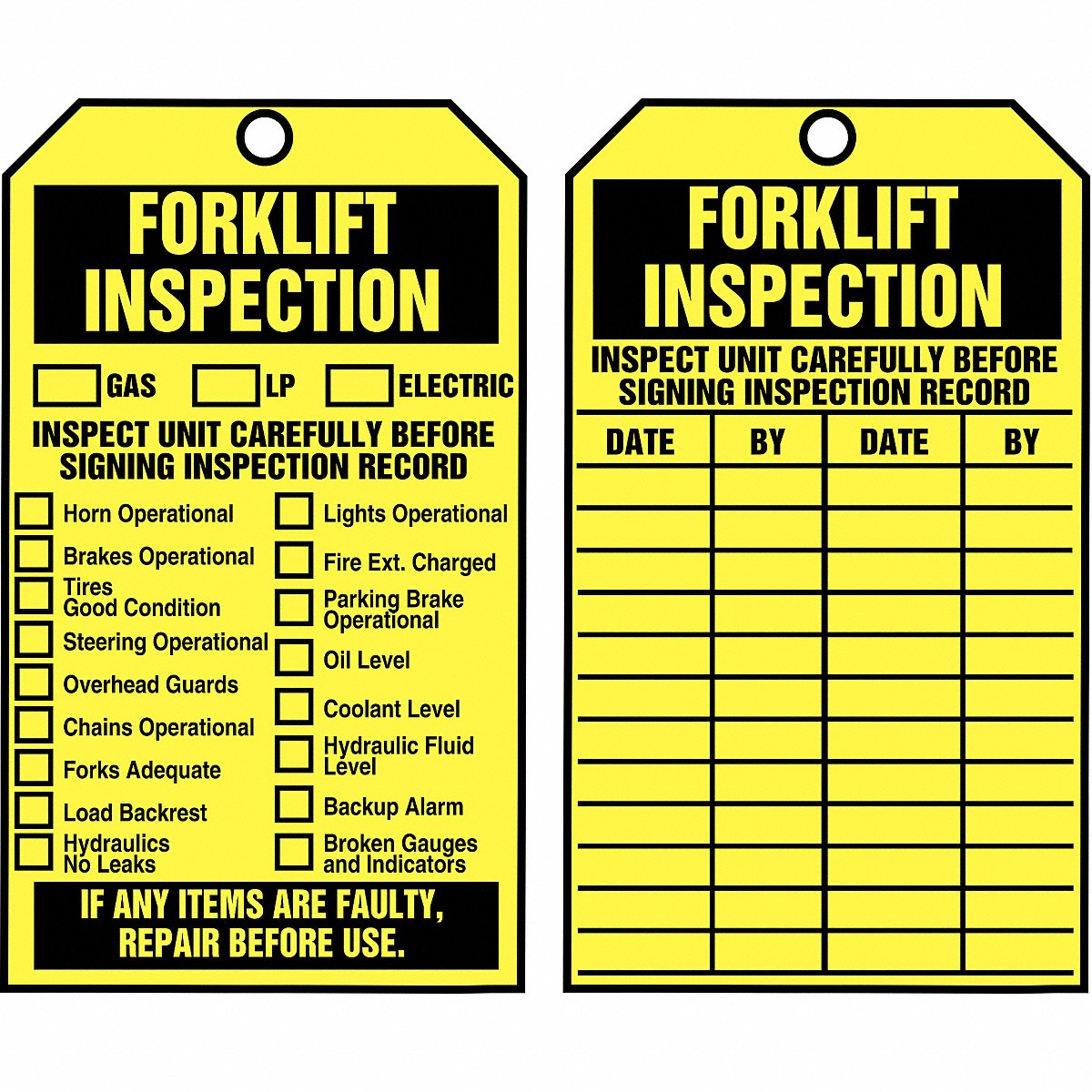 Accuform Tag Yellow Cardstock 6-1/4 inH 3 inW PK250 (TAR722)