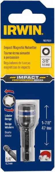 Irwin IWAF34238 Power Screwdriver Bit: Magnetic Nutsetter Bit, 3/8" Hex