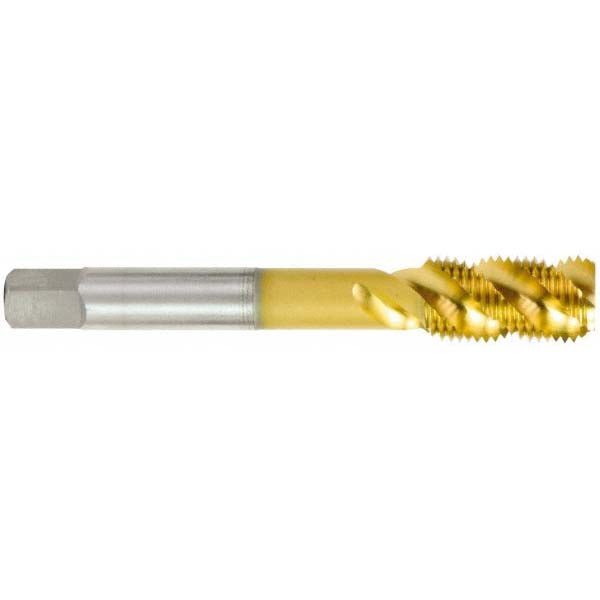 OSG 1433705 Spiral Flute Tap: 3/4-10, UNC, 4 Flute, Bottoming Chamfer, 3B Class of Fit, High-Speed Steel, TiN Finish