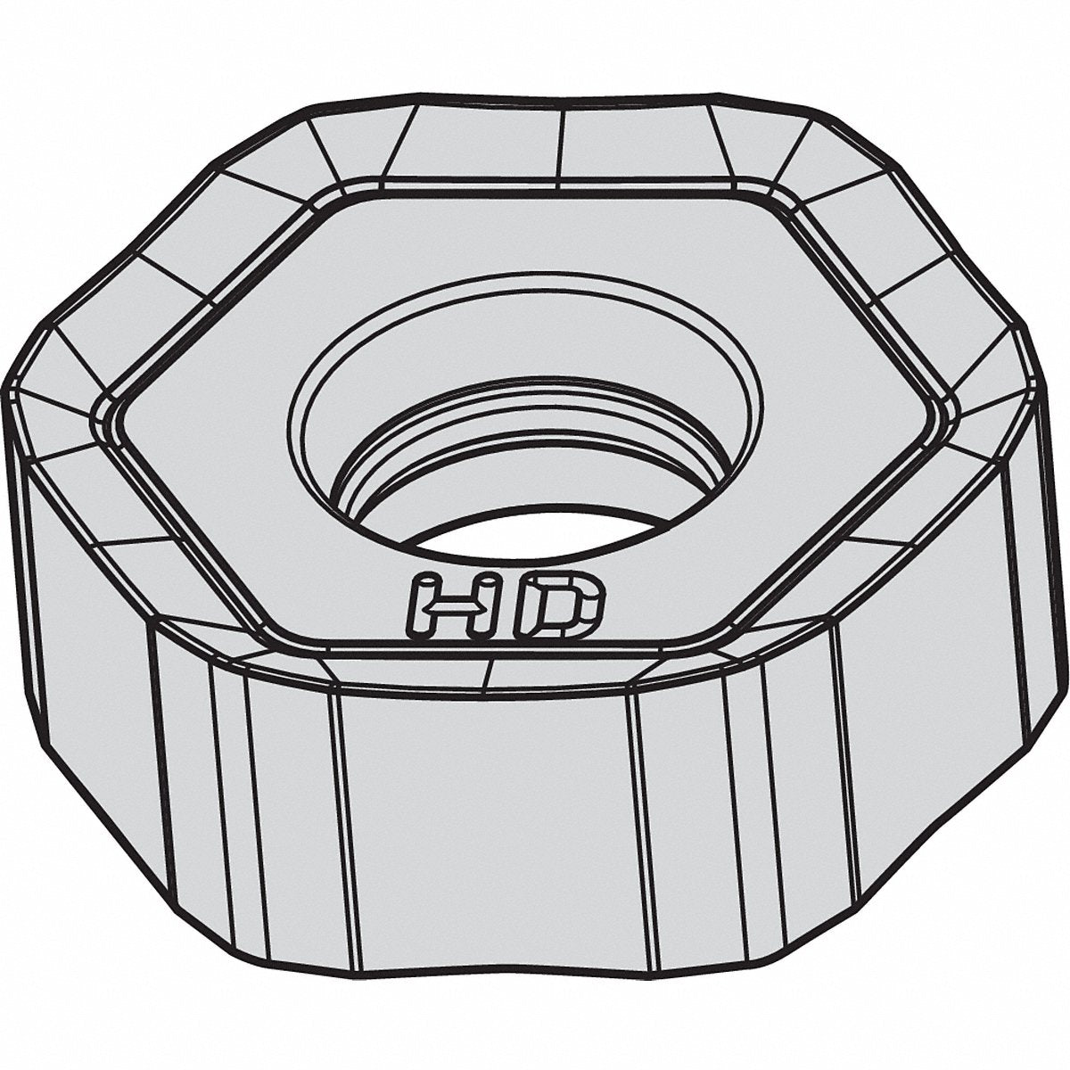 Widia Hex Milling Insert 6.80 mm Carbide (HNPJ0704ANSNHD) - Pack of 5 (5895296)