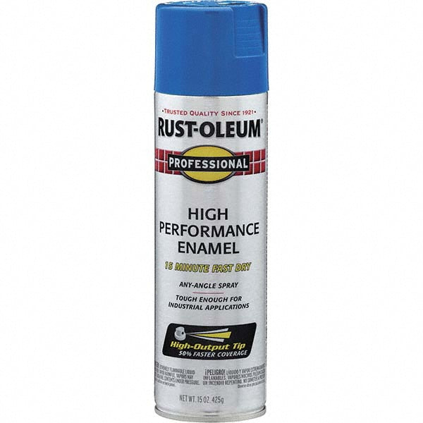 Rust-Oleum 7524838 Professional High Performance Enamel Spray Paint, Safety Blue, Gloss, 15 oz (Pack of 6)