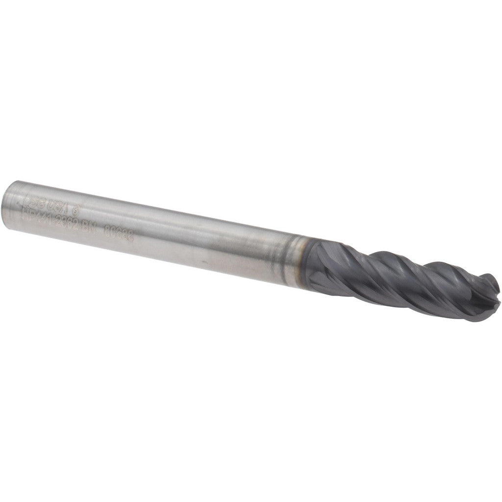 OSG HP441-2362-BN Ball End Mill: 6.00 mm Dia, 19.00 mm LOC, 4 Flute, Solid Carbide