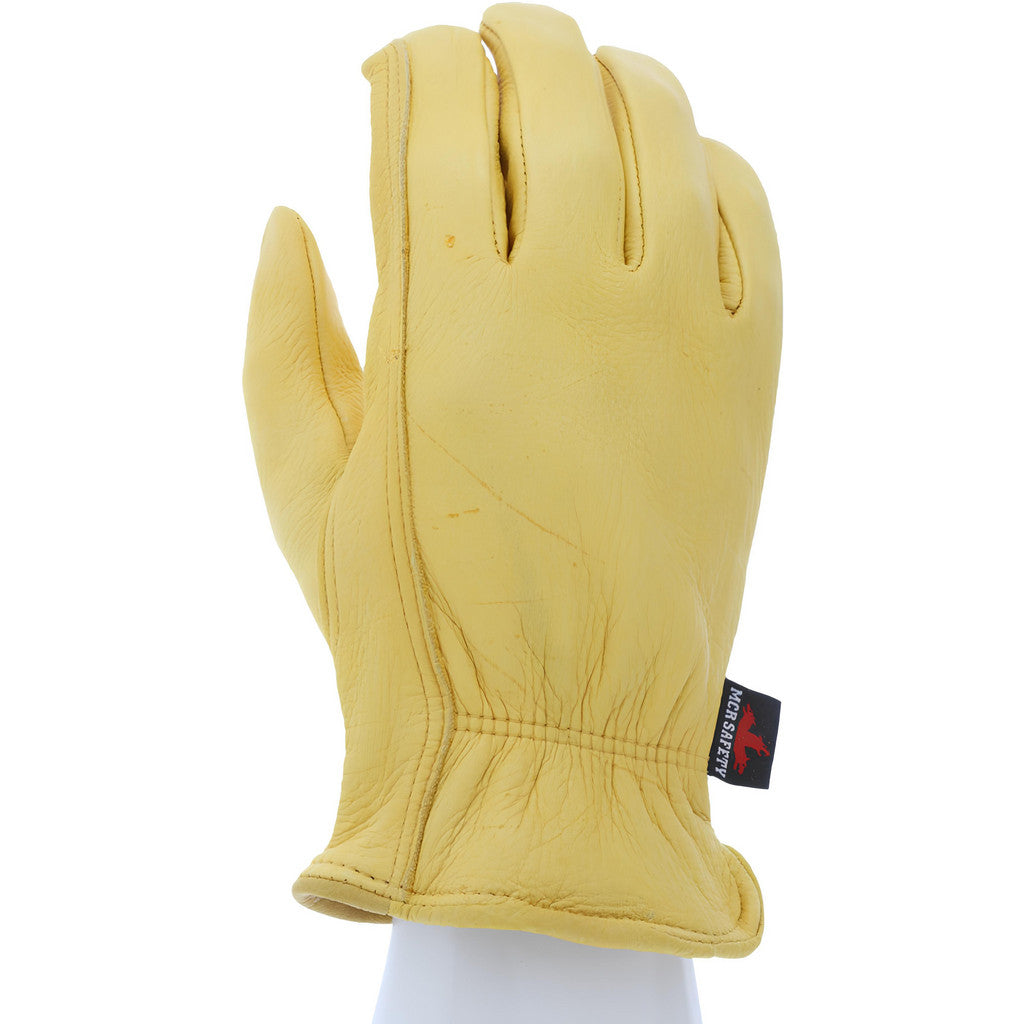 MCR Safety 3501L Work Gloves: Memphis 3501, Size Large, Deerskin Leather Lined, Deerskin Leather, General Purpose