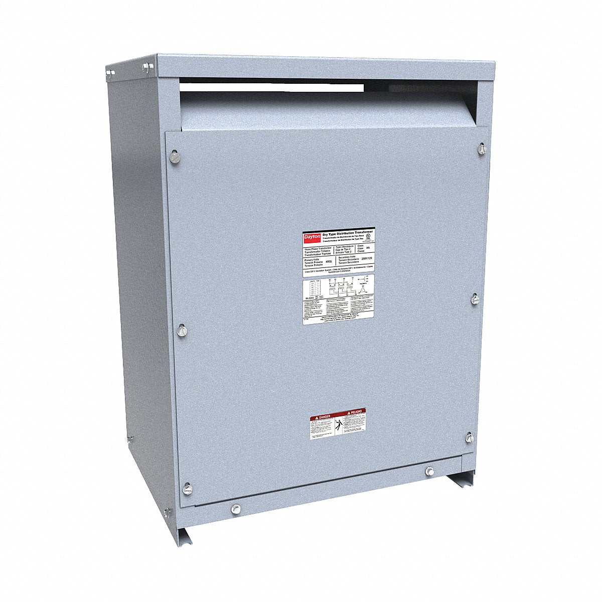 Dayton Three Phase Transformer, 30Kva, 480V (44YV24)