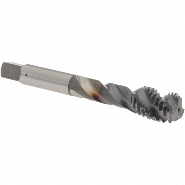OSG 138608 Spiral Flute Tap: 1/2-13 UNC, 3 Flutes, Bottoming, 3B Class of Fit, Vanadium High Speed Steel, TICN Coated