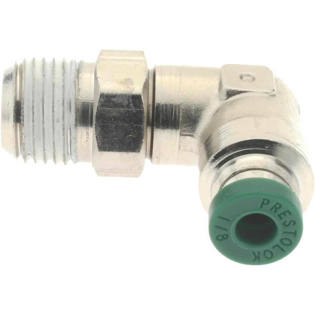 Parker W169PLP-2-2 Push-to-Connect x Male NPTF 90 deg Swivel Elbow: 1/8 NPTF, 1/8" Tube OD