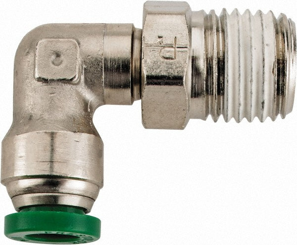 Parker W169PLP-4-4 Push-to-Connect x Male NPTF 90 deg Swivel Elbow: 1/4 NPTF, 1/4" Tube OD