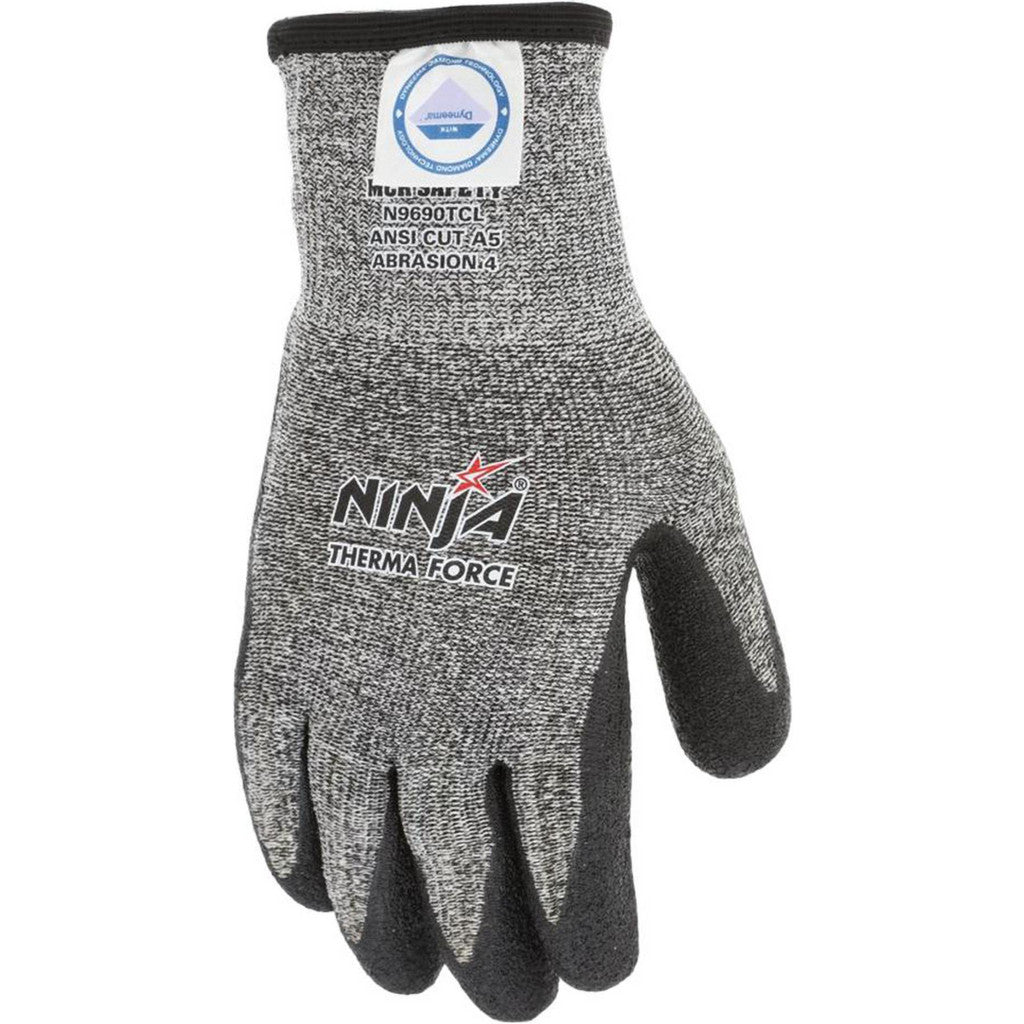 MCR Safety N9690TCM Cut, Puncture & Abrasion-Resistant Gloves: Ninja N9690TC, Size Medium, ANSI Cut A5, ANSI Puncture 4, Acrylic & Terry Lined, Terrycloth