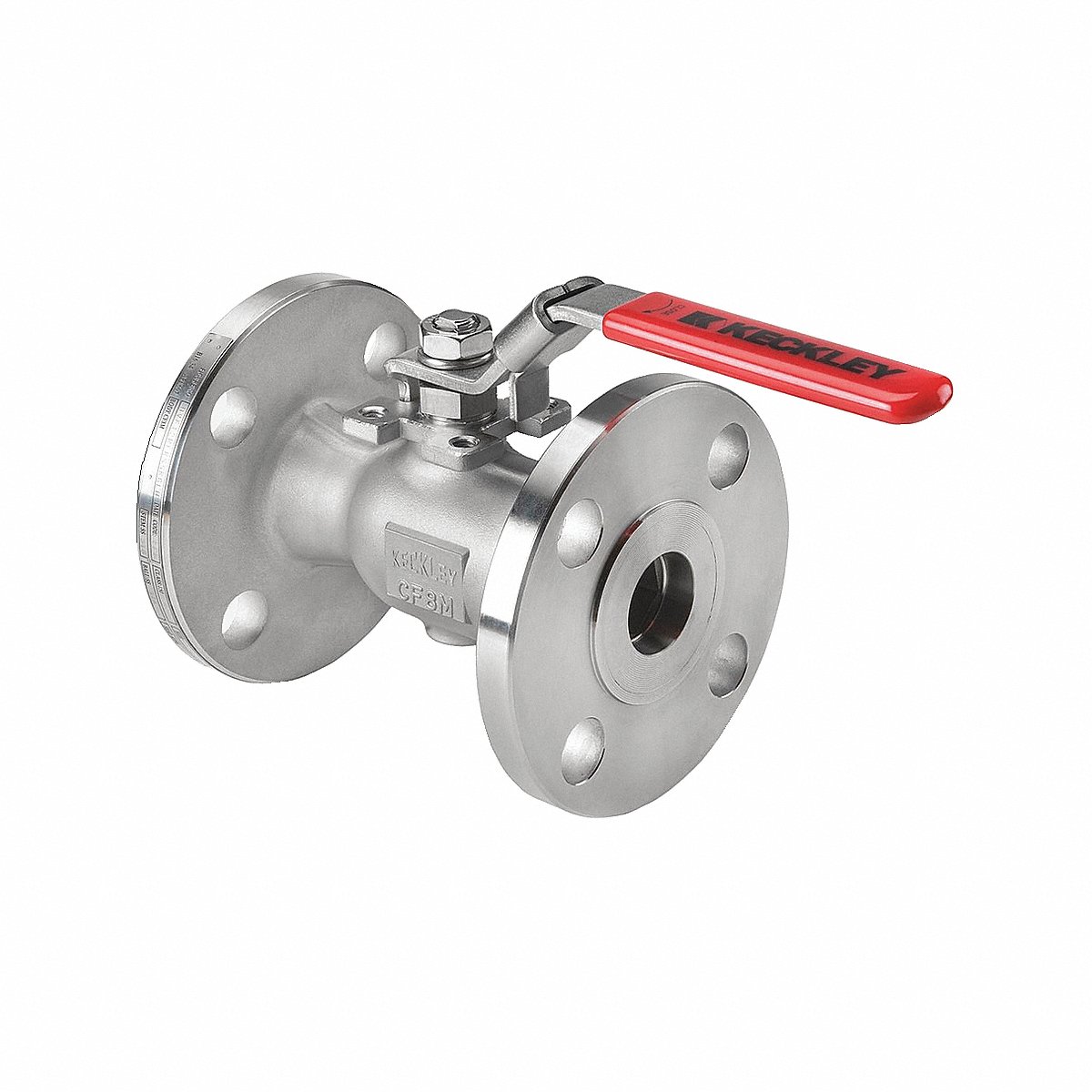 Keckley Manual 2-Way Ball Valve Flange 316 Stainless Steel (BVF1RF4RSSRGSL-050)