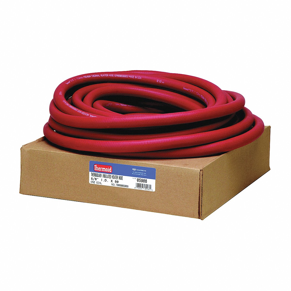 Thermoid Heater Hose, 5/8" Id X 50 Ft. L, Red, 8" (00700005908)