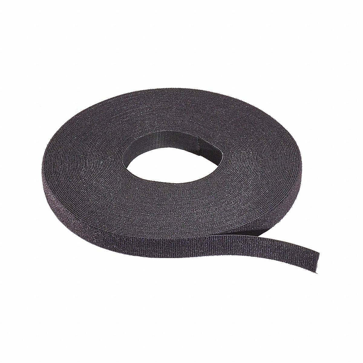 Rip-tie Hook-and-Loop Cable Tie Roll 75 ft Black (W-75-PRL-BK)