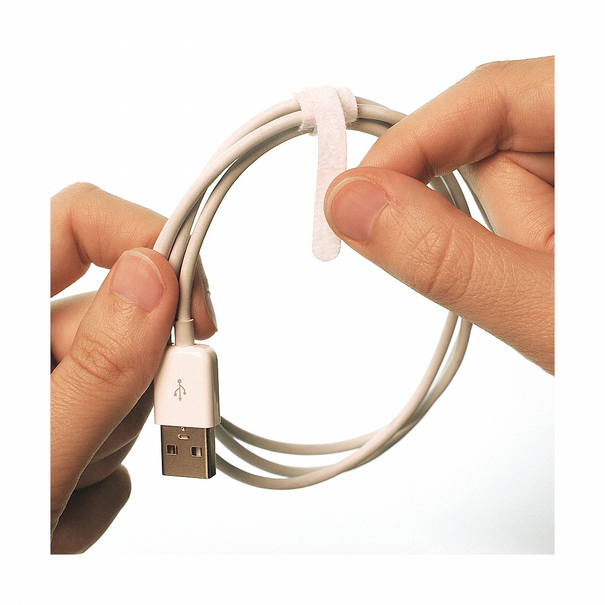 Rip-tie Hook-and-Loop Tie 3 1/2 in White PK252 (Q-35-252-W)