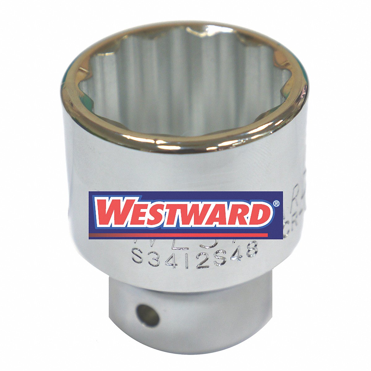 Westward Socket, Steel 12 P 25 mm Chrome 0.75 in (45J212)
