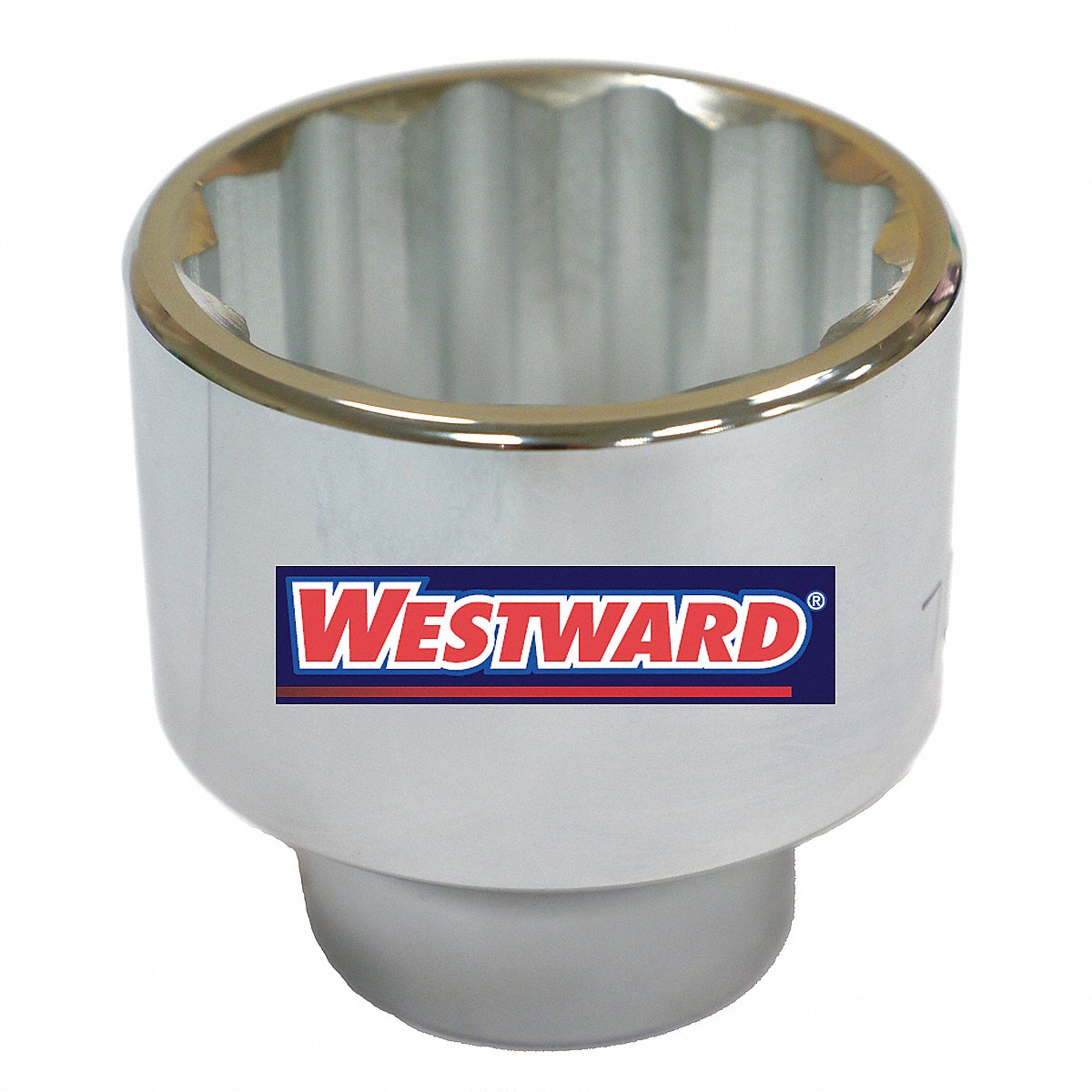 Westward Socket, Steel 12 P 23/4 in Chrome 1 in (45J236)