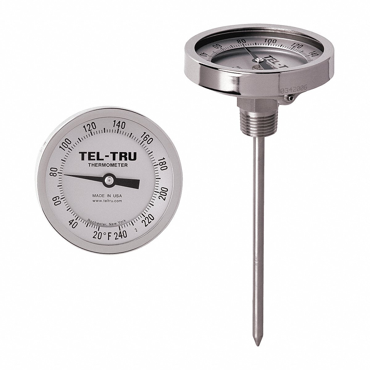 Tel-tru Analog Dial Thermometer Stem 6 L (GT300R-0667)
