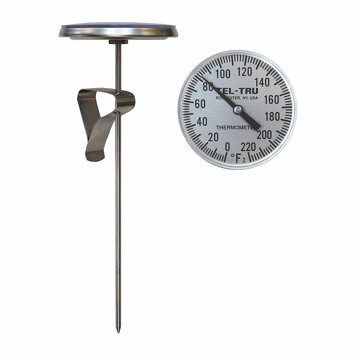 Tel-tru Analog Dial Thermometer Stem 12 L (LT330R-1256)