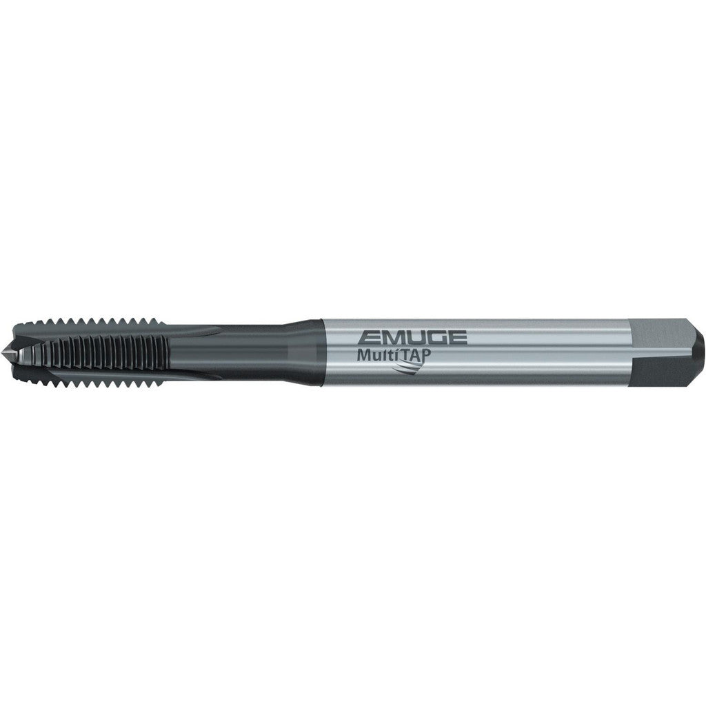 Emuge BU497300.5009 Spiral Point Tap: 1/4-20 UNC, 3 Flutes, Plug Chamfer, 2B Class of Fit, HSS-E Cobalt, NT2 Coated