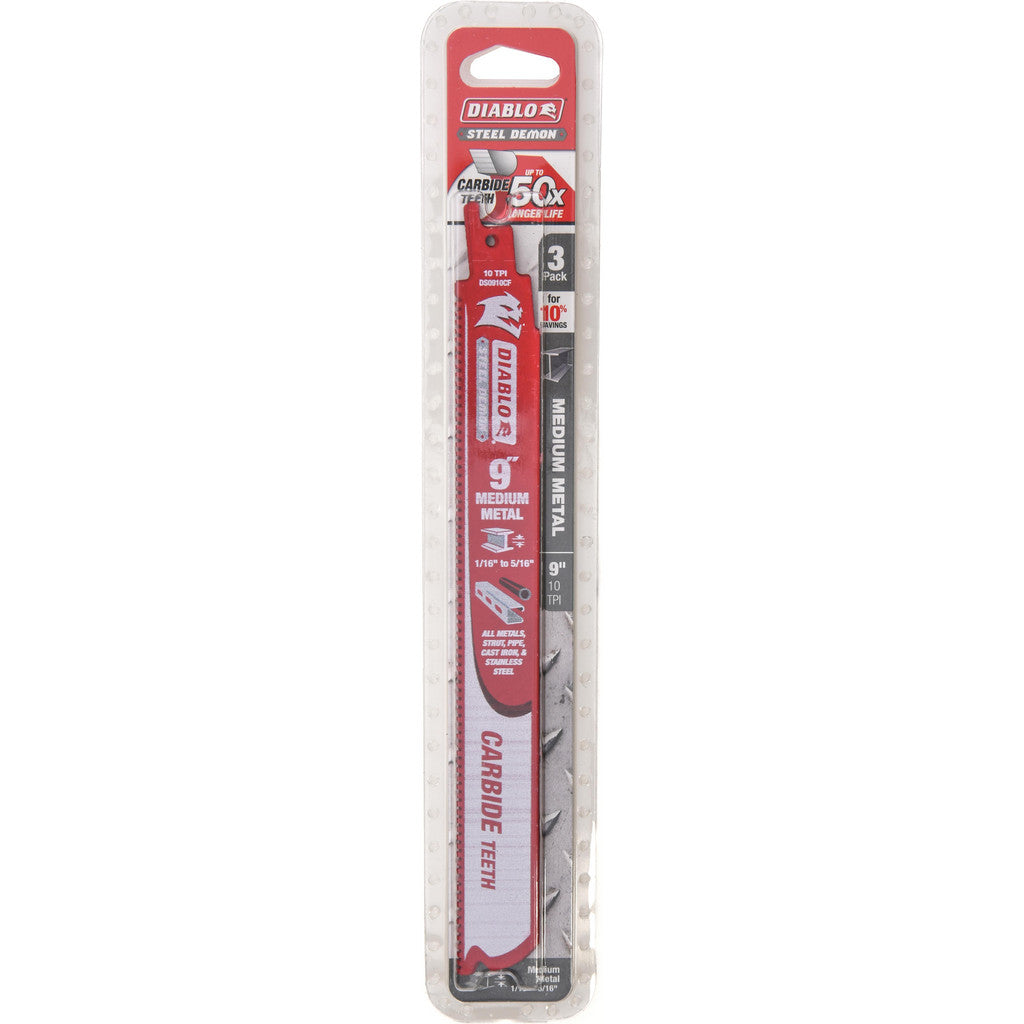 DIABLO DS0910CF3 Reciprocating Saw Blade: Solid Carbide